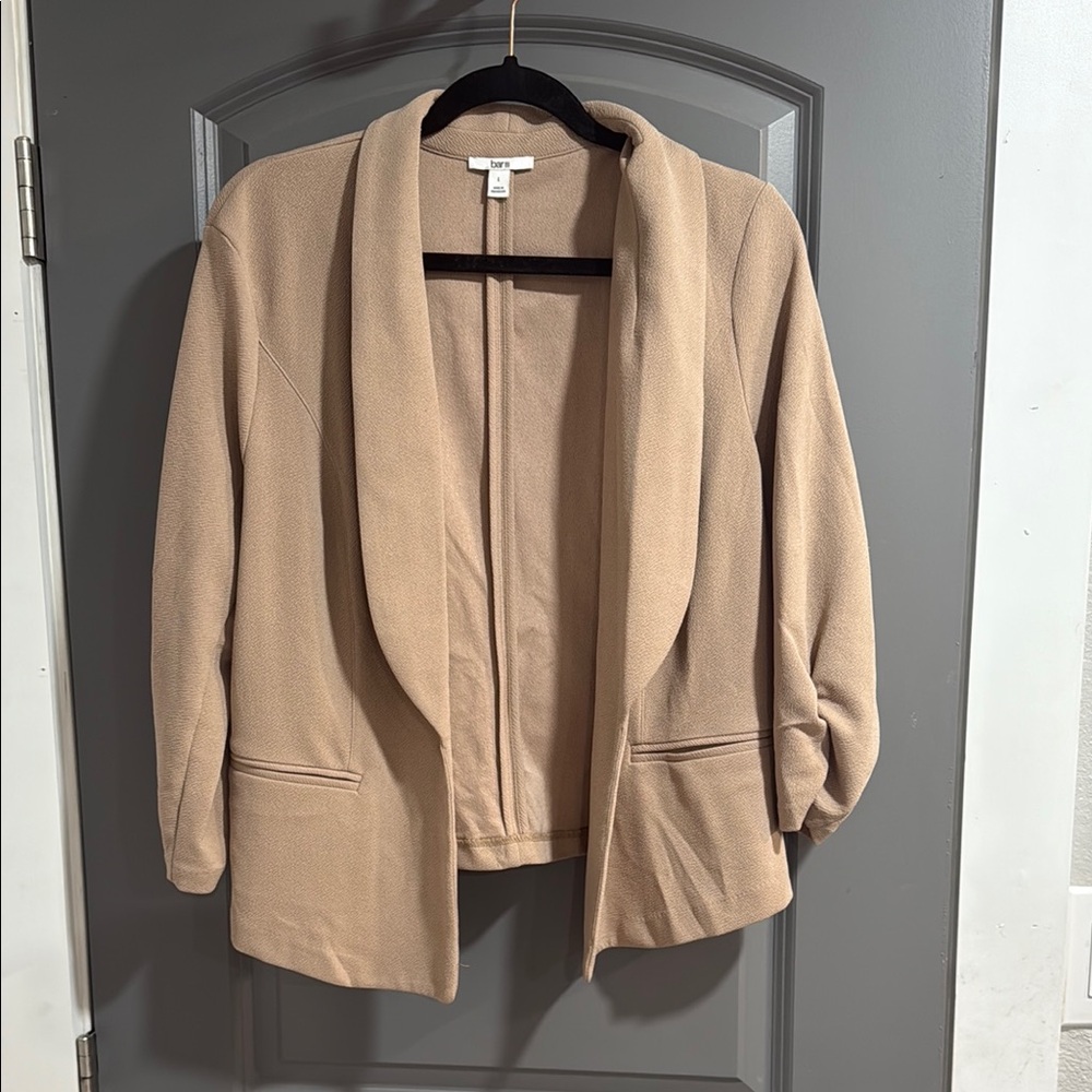 Tan Open Front Blazer